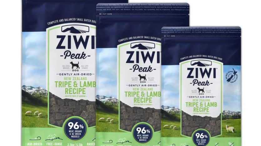 Three bags of ZIWI Peak Premium Air Dried Tripe and Lamb Dog Food