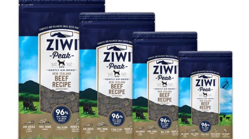 Four Bags of ZIWI Peak air-dried beef for dogs