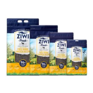 Four bags of ZIWI Peak air-dried free-range chicken for dogs