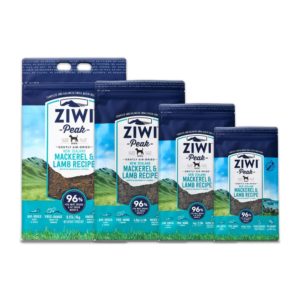 Four bags of Ziwi Peak Premium Air Dried Mackerel and Lamb Dog Food