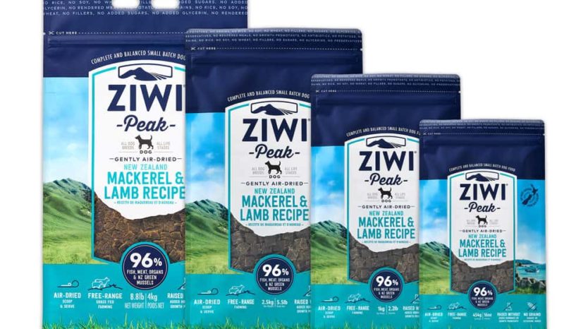 Four bags of Ziwi Peak Premium Air Dried Mackerel and Lamb Dog Food